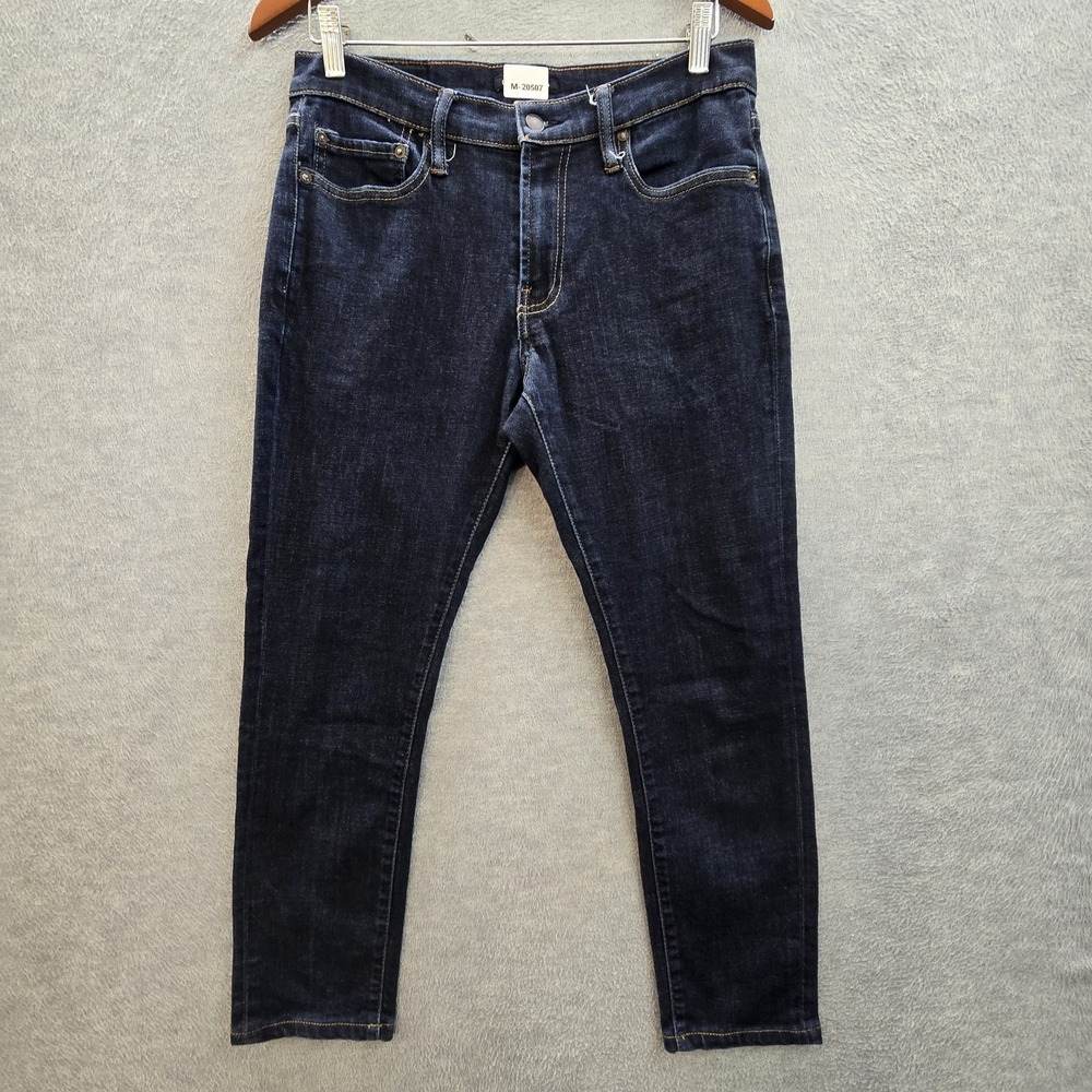 Lucky Brand Men Jeans 30X30 Dark Blue Denim 411 Athletic Taper Coolmax 23"